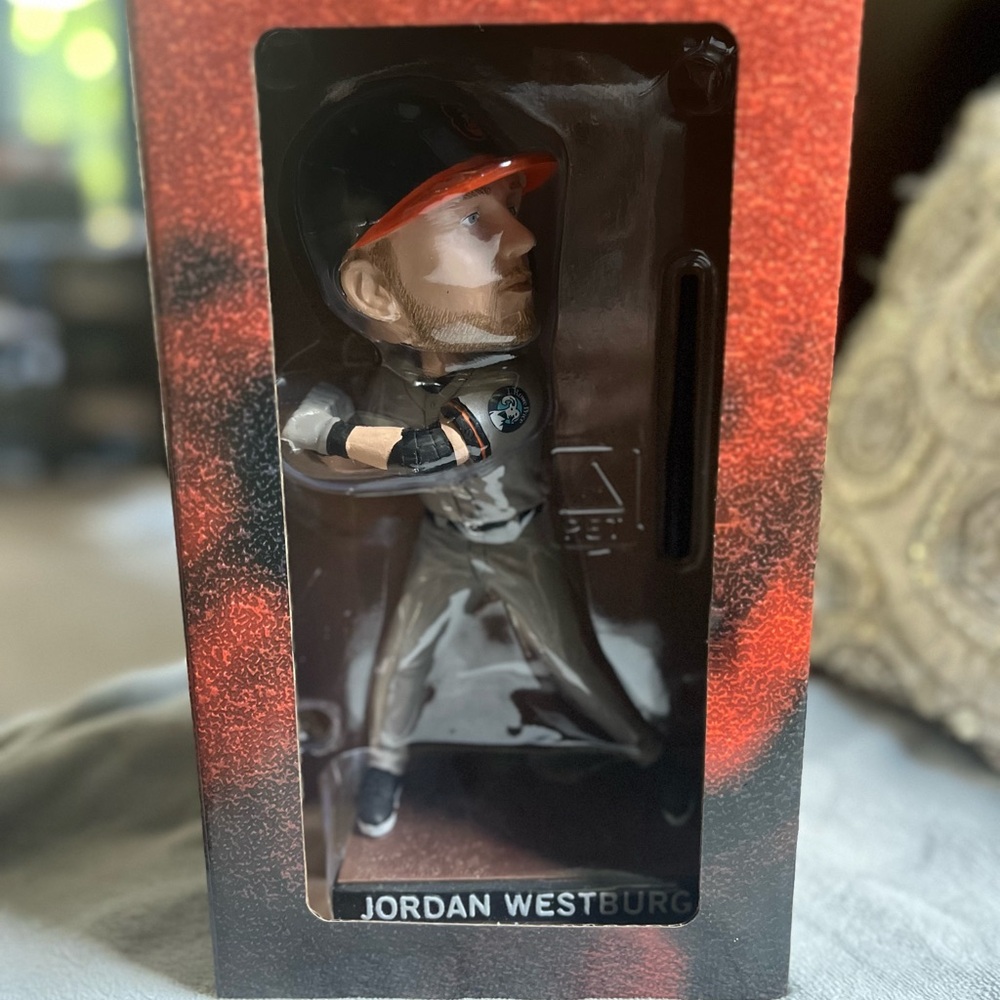 Jordan Westburg Baseball Figurine/Bobblehead- Black and Orange